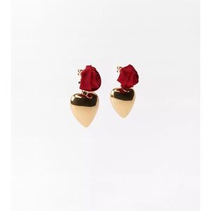 Zara Gold and Red Elegant Earrings